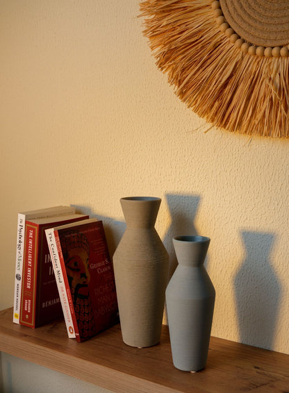 Bluish Brushed Vase S