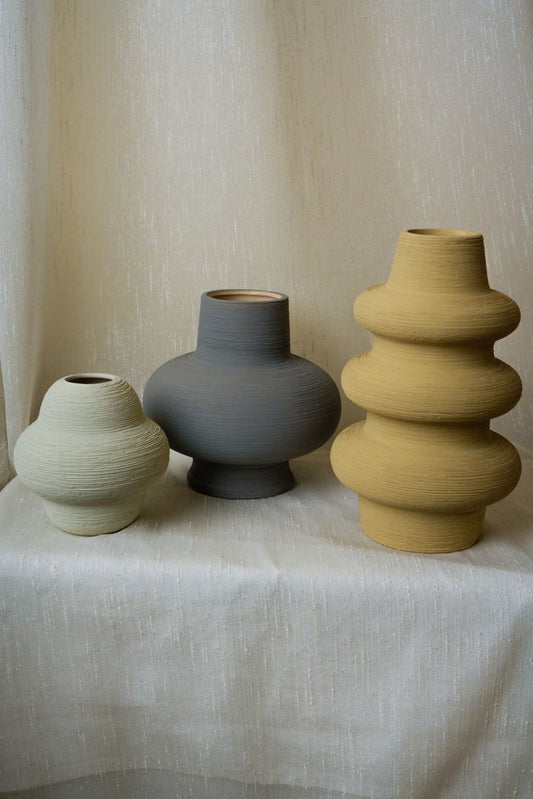 Grey Frosted vase M