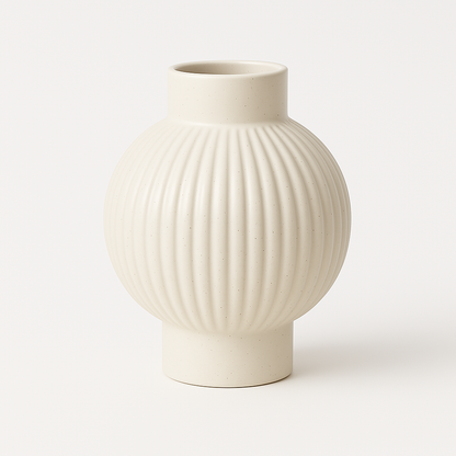 Striped Lantern Vase S Milky with Dots